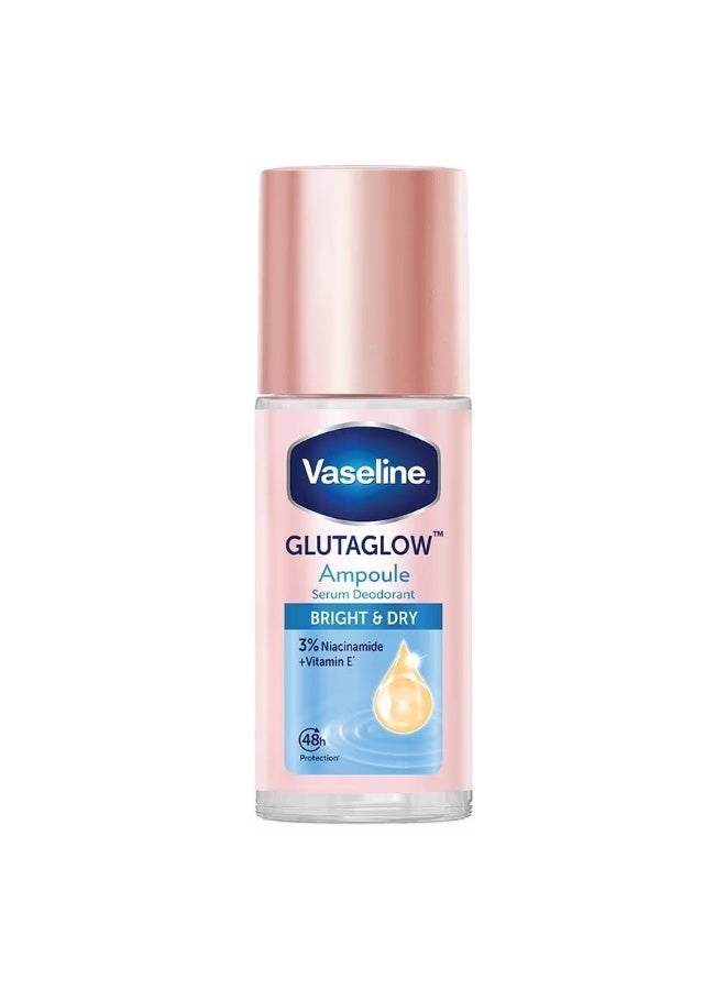 Vaseline GlutaGlow Ampoule Roll-On Deodorant Bright Dry 45ml – Antiperspirant with Niacinamide & Vitamin E, 48-Hour Protection for Smooth, Even-Toned Underarms - Image 1